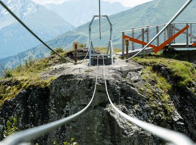 Rope bridge at the Schlossalm