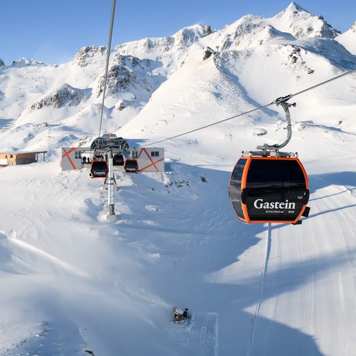 Die Gondel der Schlossalmbahn in Skigastein