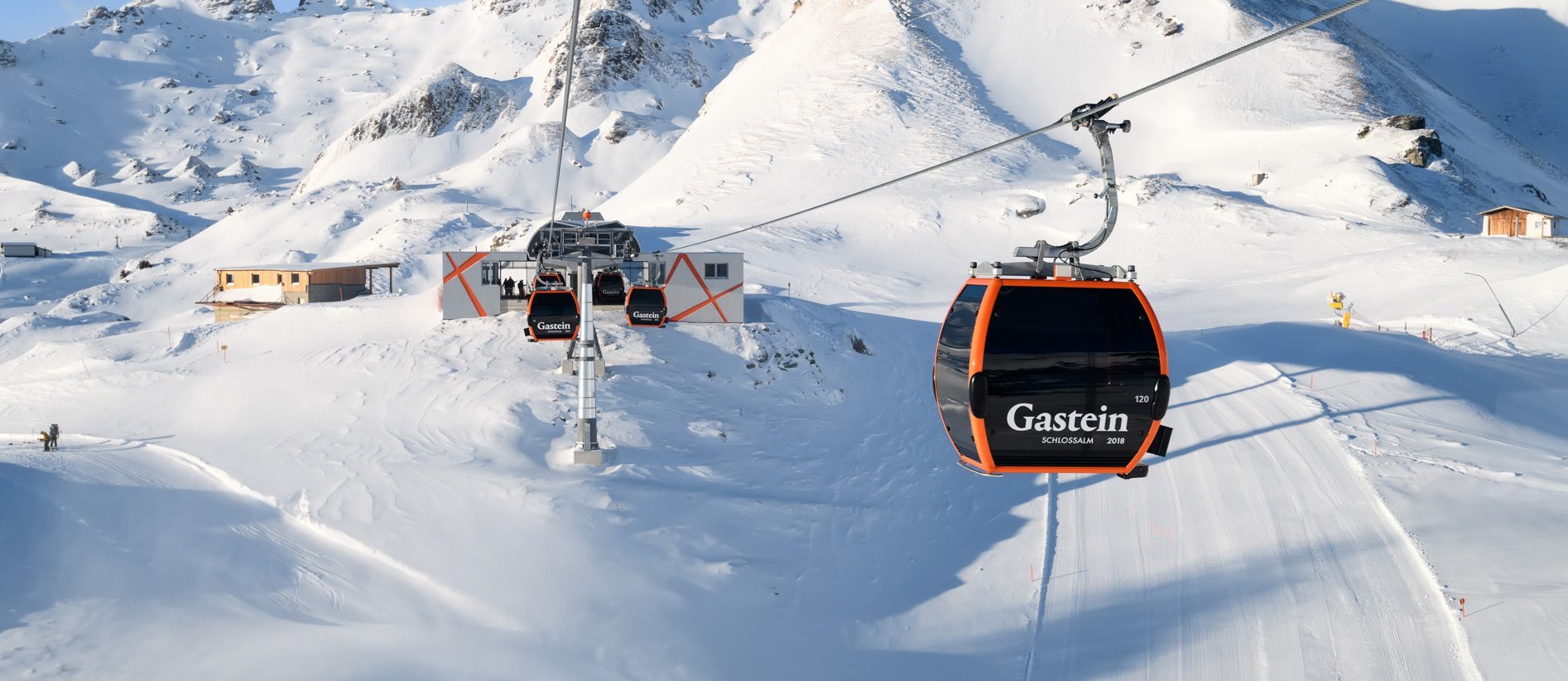 Die Gondel der Schlossalmbahn in Skigastein
